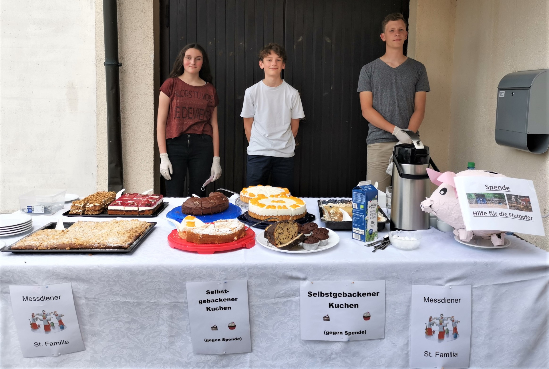 Solidarität der Messdiener von Sankt Familia in Bruchköbel mit den Flutopfern